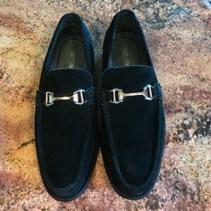 STACY ADAMS MEN'S BLACK SUEDE DRESS SHOES - STYLE- FLYNN 24914  SIZE 9.5 M w/box